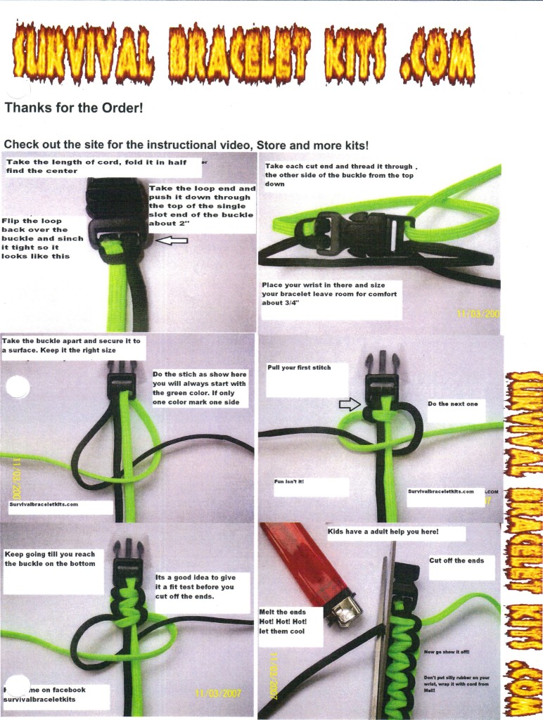 18 pcs Paracord Bracelet kit with Buckles Parachute Cord Outdoor Survival Rop... 
